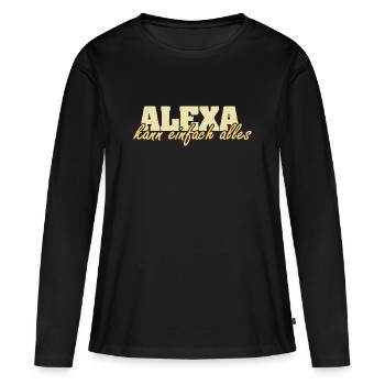 Mme Alexa - T-shirt manches longues Premium bio Femme - noir - Devant - Julia (174cm)