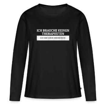 SARCASME - Pas de thérapeute - juste un tire-bouchon. - T-shirt manches longues Premium bio Femme - noir - Devant - Julia (174cm)