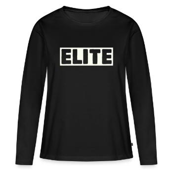 Maillot Elite Lettering - T-shirt manches longues Premium bio Femme - noir - Devant - Julia (174cm)