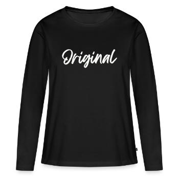 original - Frauen Premium Bio Langarmshirt - Schwarz - Vorne - Julia (174cm)