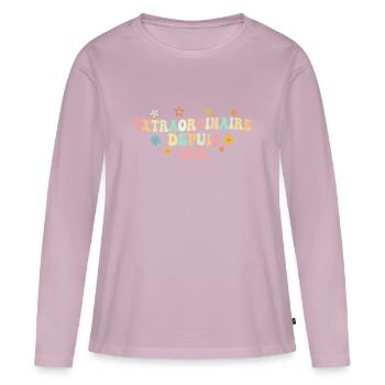 Extraordinaire Depuis 2019 Cadeau Femme Filles - T-shirt manches longues Premium bio Femme - rose poudré - Devant - Julia (174cm)