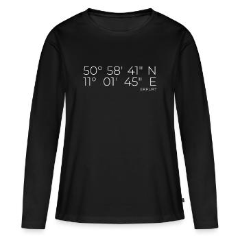 Coordonnées Erfurt - T-shirt manches longues Premium bio Femme - noir - Devant - Julia (174cm)