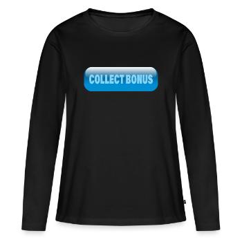 COLLECTER LE BONUS - T-shirt manches longues Premium bio Femme - noir - Devant - Julia (174cm)