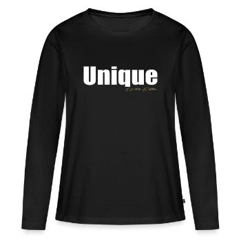 Unique - T-shirt manches longues Premium bio Femme - noir - Devant - Julia (174cm)