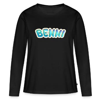 Job Benni - T-shirt manches longues Premium bio Femme - noir - Devant - Julia (174cm)
