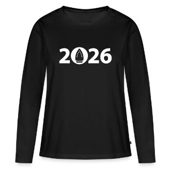 Ironing 2026, Ironing 2026 - Women's Premium Organic Long Sleeve Shirt - black - Front - Julia (174cm)