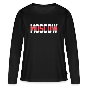 Moscou - T-shirt manches longues Premium bio Femme - noir - Devant - Julia (174cm)