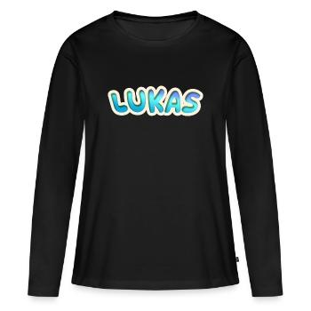 Gift for Lukas - Women's Premium Organic Long Sleeve Shirt - black - Front - Julia (174cm)