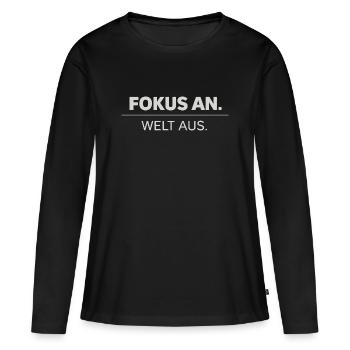 Succès, Concentration, Confiance - T-shirt manches longues Premium bio Femme - noir - Devant - Julia (174cm)