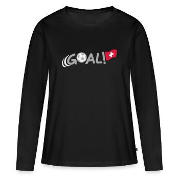 BUT pour la Suisse - T-shirt manches longues Premium bio Femme - noir - Devant - Julia (174cm)