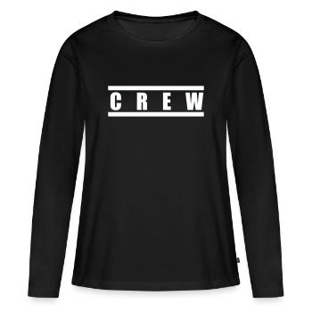 Lettrage de l’équipage Noir Blanc - T-shirt manches longues Premium bio Femme - noir - Devant - Julia (174cm)