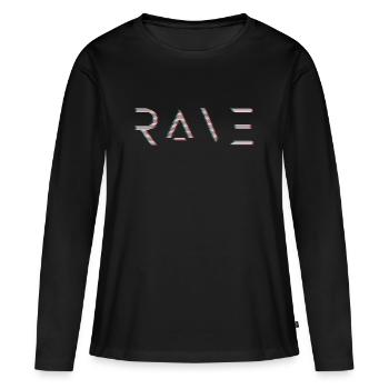 Rave Art design glitchy - raver EDM Techno House - Frauen Premium Bio Langarmshirt - Schwarz - Vorne - Julia (174cm)