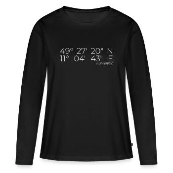 Coordonnées Nuremberg - T-shirt manches longues Premium bio Femme - noir - Devant - Julia (174cm)
