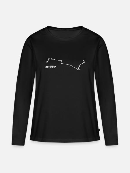 Sellajoch Straßenverlauf - Frauen Premium Bio Langarmshirt - Schwarz