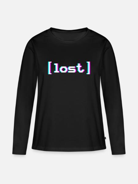 Lost Vaporwave - Frauen Premium Bio Langarmshirt - Schwarz