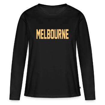 Melbourne - T-shirt manches longues Premium bio Femme - noir - Devant - Julia (174cm)