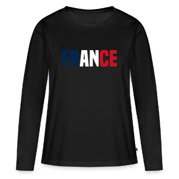 Frankreich - Frauen Premium Bio Langarmshirt - Schwarz - Vorne - Julia (174cm)