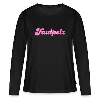 Polaire paresseuse Fourrure Fourrure Cool Dictons Citations - T-shirt manches longues Premium bio Femme - noir - Devant - Julia (174cm)