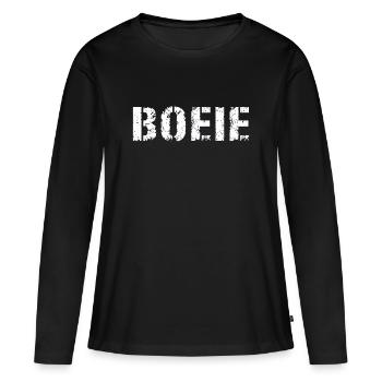Hou. Dialecte anversois - T-shirt manches longues Premium bio Femme - noir - Devant - Julia (174cm)