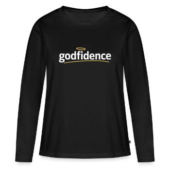 Godfidence Confiance en Dieu Foi chrétienne - T-shirt manches longues Premium bio Femme - noir - Devant - Julia (174cm)