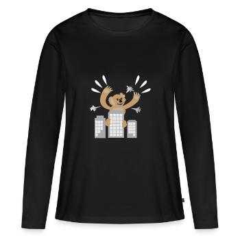 Angry Koala Kong Koalas Gorilla Wolkenkratzer - Frauen Premium Bio Langarmshirt - Schwarz - Vorne - Julia (174cm)