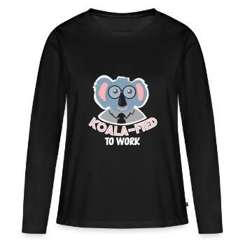 Koalafied au travail Australie Marsupial Fun de Koala - T-shirt manches longues Premium bio Femme - noir - Devant - Julia (174cm)