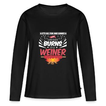 Funny Camping Sayings Funny Camper Gift - Women's Premium Organic Long Sleeve Shirt - black - Front - Julia (174cm)