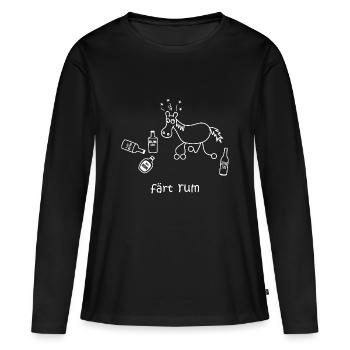 färt rum, herumfahren, Alkohol Pferd, Rum, fahren - Frauen Premium Bio Langarmshirt - Schwarz - Vorne - Julia (174cm)