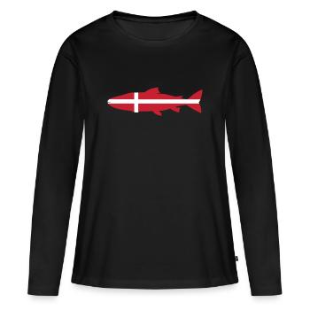 Lach Danemark - T-shirt manches longues Premium bio Femme - noir - Devant - Julia (174cm)