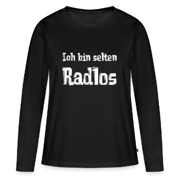 Ich bin selten Radlos - Frauen Premium Bio Langarmshirt - Schwarz - Vorne - Julia (174cm)