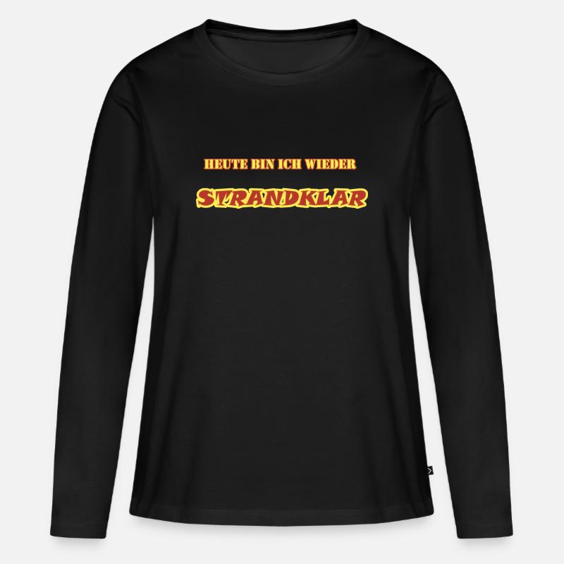 STRANDKLAR - Frauen Premium Bio Langarmshirt - Schwarz
