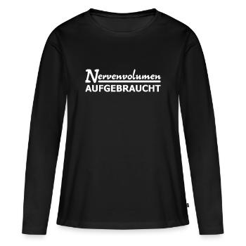 Volume nerveux épuisé - T-shirt manches longues Premium bio Femme - noir - Devant - Julia (174cm)