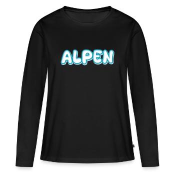 Alpen als Berg - Frauen Premium Bio Langarmshirt - Schwarz - Vorne - Julia (174cm)