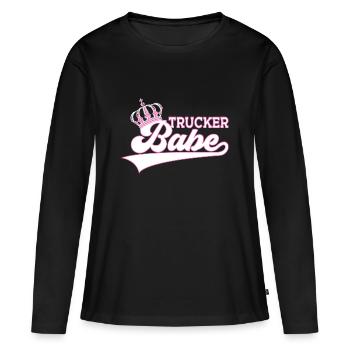 TRUCKER BABE TRUCK DRIVER - Women's Premium Organic Long Sleeve Shirt - black - Front - Julia (174cm)