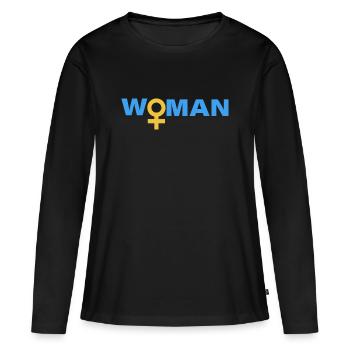 WOMAN - Frauen Premium Bio Langarmshirt - Schwarz - Vorne - Julia (174cm)