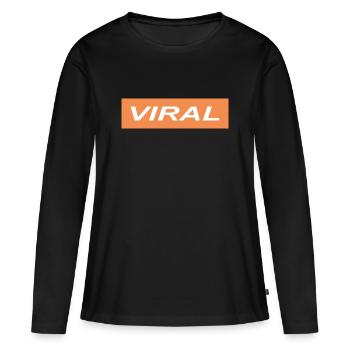 Viral - T-shirt manches longues Premium bio Femme - noir - Devant - Julia (174cm)