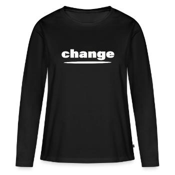 Changement - T-shirt manches longues Premium bio Femme - noir - Devant - Julia (174cm)