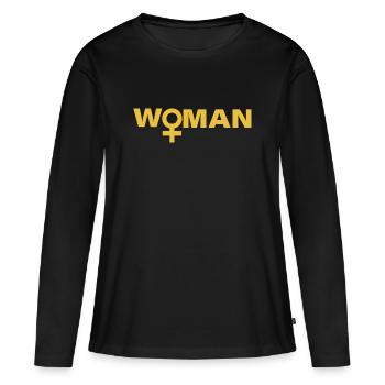 Woman - Women's Premium Organic Long Sleeve Shirt - black - Front - Julia (174cm)