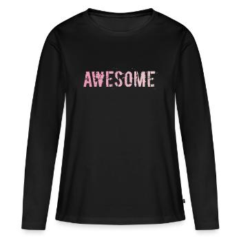 Excellente écriture - T-shirt manches longues Premium bio Femme - noir - Devant - Julia (174cm)