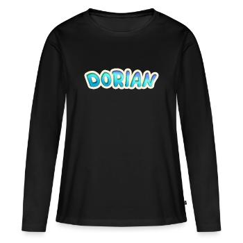 Profession Dorian - T-shirt manches longues Premium bio Femme - noir - Devant - Julia (174cm)