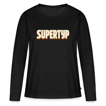 Supertype – Conception de déclaration - T-shirt manches longues Premium bio Femme - noir - Devant - Julia (174cm)