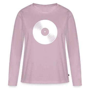 Vinyle - T-shirt manches longues Premium bio Femme - rose poudré - Devant - Julia (174cm)