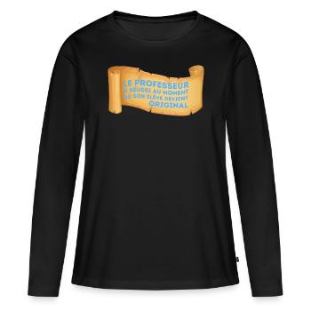 Maitre Formidable Cadeau Enseignants Prof - T-shirt manches longues Premium bio Femme - noir - Devant - Julia (174cm)