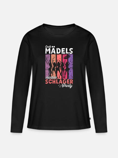 Coole Mädels machen Schlagerparty Konzert Schlager - Frauen Premium Bio Langarmshirt - Schwarz