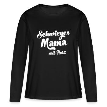 Beste Schwiegermama der Welt Schwiegermutter - Frauen Premium Bio Langarmshirt - Schwarz - Vorne - Julia (174cm)