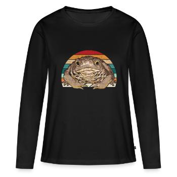 Retro Toad - Women's Premium Organic Long Sleeve Shirt - black - Front - Julia (174cm)