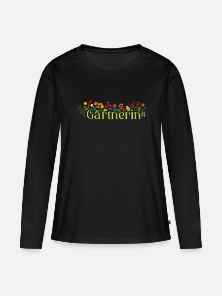 Gärtnerin - Frauen Premium Bio Langarmshirt - Schwarz