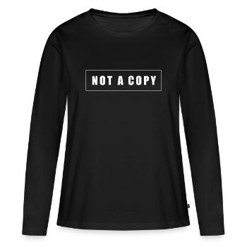 Pas une copie du T-shirt original - T-shirt manches longues Premium bio Femme - noir - Devant - Julia (174cm)