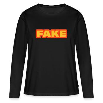 Faux - T-shirt manches longues Premium bio Femme - noir - Devant - Julia (174cm)