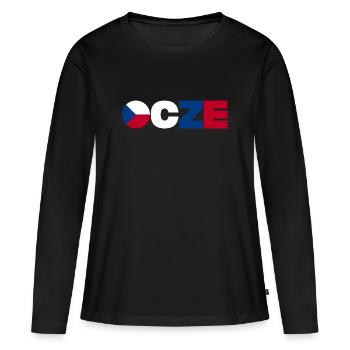 République tchèque - T-shirt manches longues Premium bio Femme - noir - Devant - Julia (174cm)